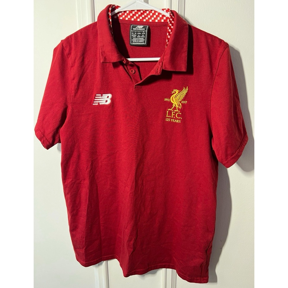 New Balance Liverpool FC 125th Anniversary Polo Mens L Red 2017/18 MT730378